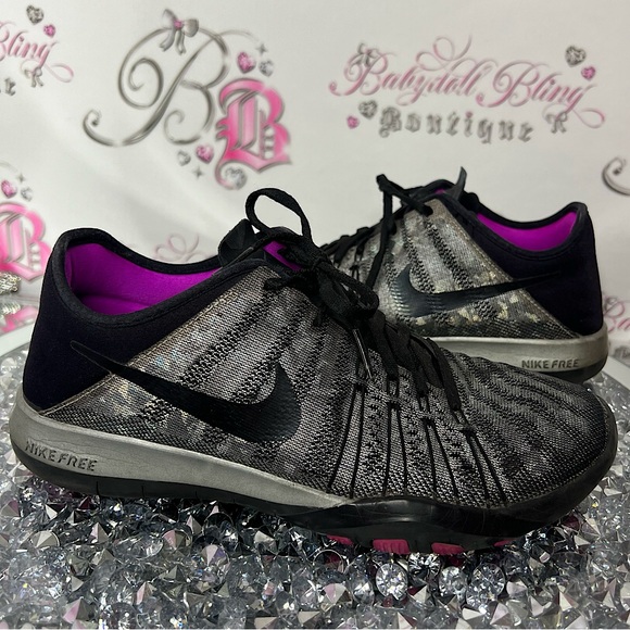 Nike Shoes - NIKE FREE TR6 shoes runners sneakers lace up holographic shimmer sparkly grey